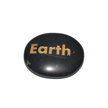 Black Agate Earth Engraved Stones