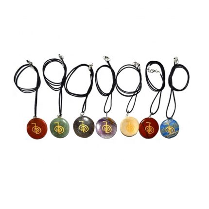 Engraved Choko-Reiki Chakra Disc Pendants natural