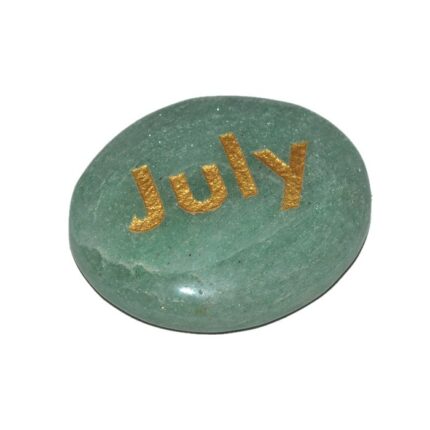 Green Aventurine July Word Engraved Stone