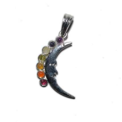 Healing Sleeping Moon Metal Chakra Pendants