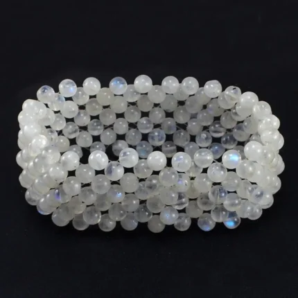 Natural Rainbow Moonstone Gemstone Handmade Beaded Bracelet Manufacturer From India