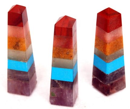 Seven Chakra Tower Point Buy gemstone point 7 chakra healing tower for sale | Crystal Craft Obelisks Points