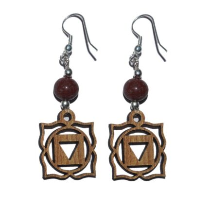 Gemstone crystal Root Chakra Symbols Earring