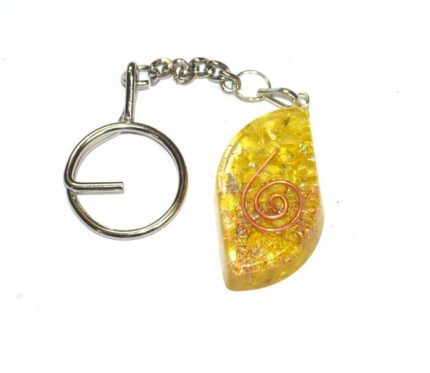 Semi-Precious Stone Crafts Orgone Citrine Eye Keychain for EMF Protection